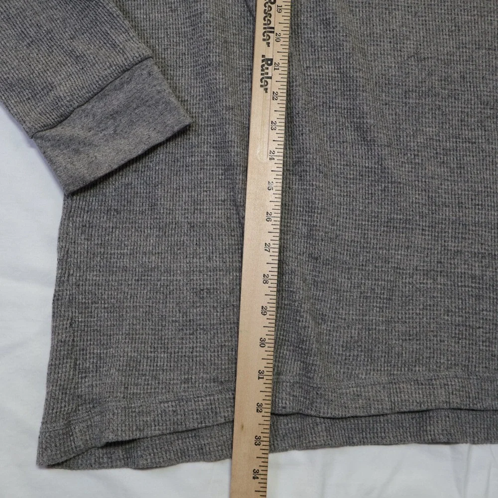 Polo Ralph Lauren Mens 3XLT Grey Waffle Knit Thermal Long Sleeve Shirt Pony Logo
